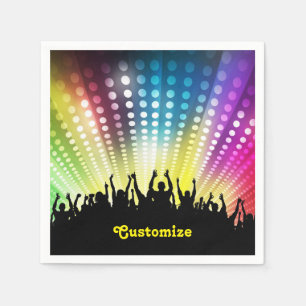 Serviette En Papier Naples de fête des lumières du club de danse