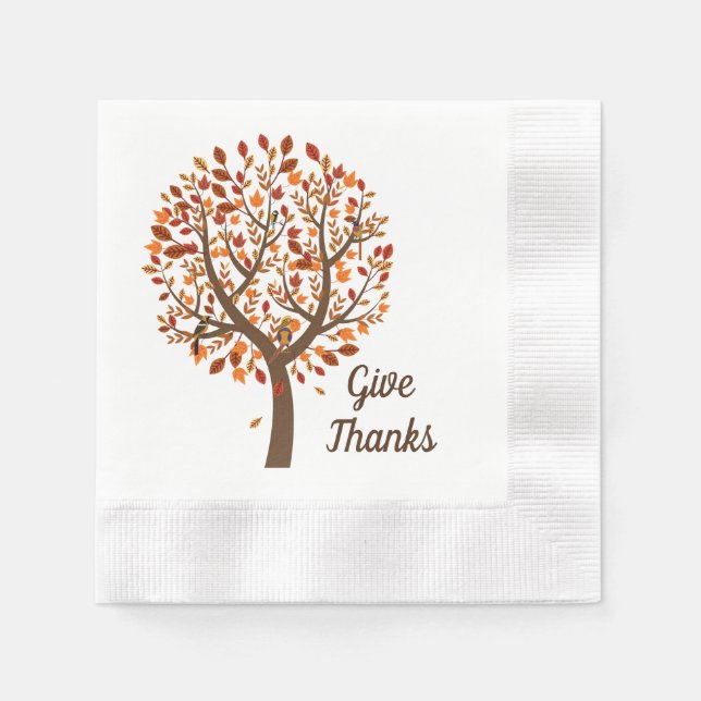 Serviette En Papier Naples de l'arbre d'automne (Devant)