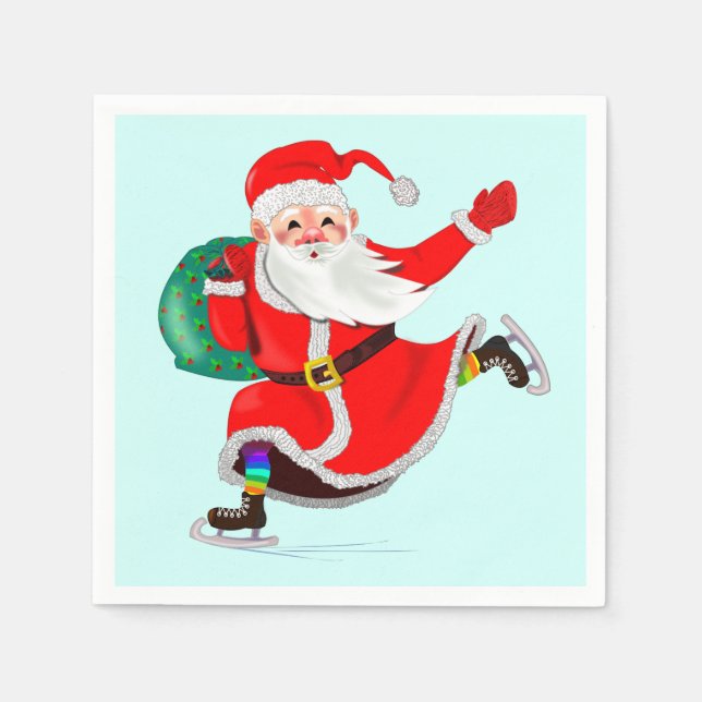 Serviette En Papier Naples de Noël du Père Noël (Devant)