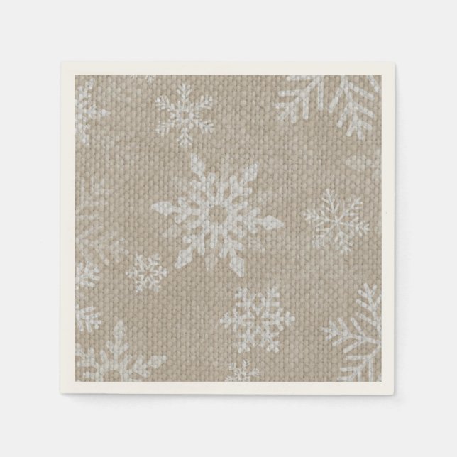 Serviette En Papier Naples de Noël Snowflake (Devant)