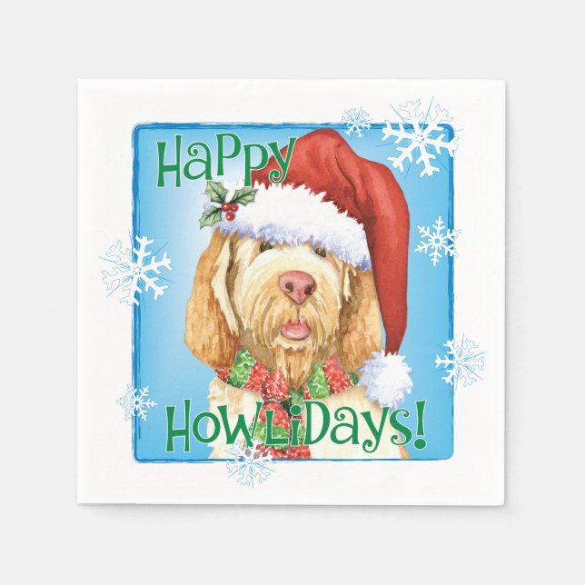 Serviette En Papier Naples de Noël Spinone Italiano (Devant)