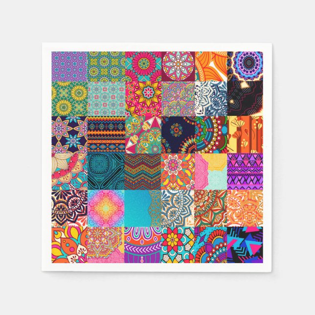 Serviette En Papier Naples design africain (Devant)