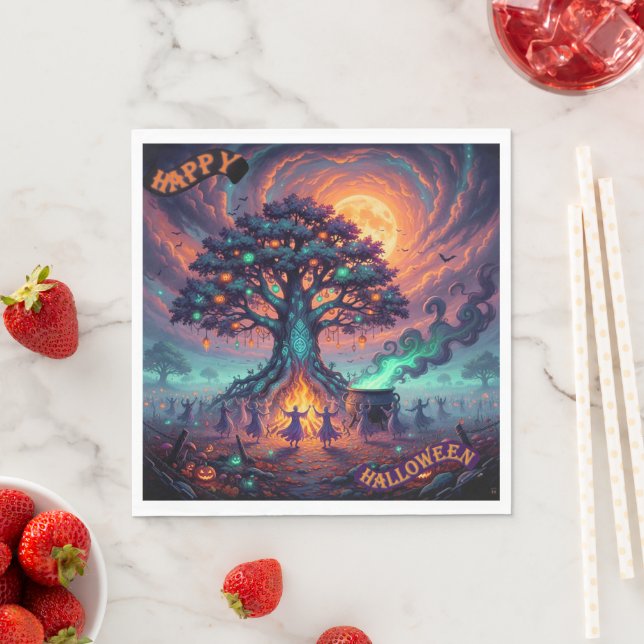 Serviette En Papier Naples d'Halloween (En situation)