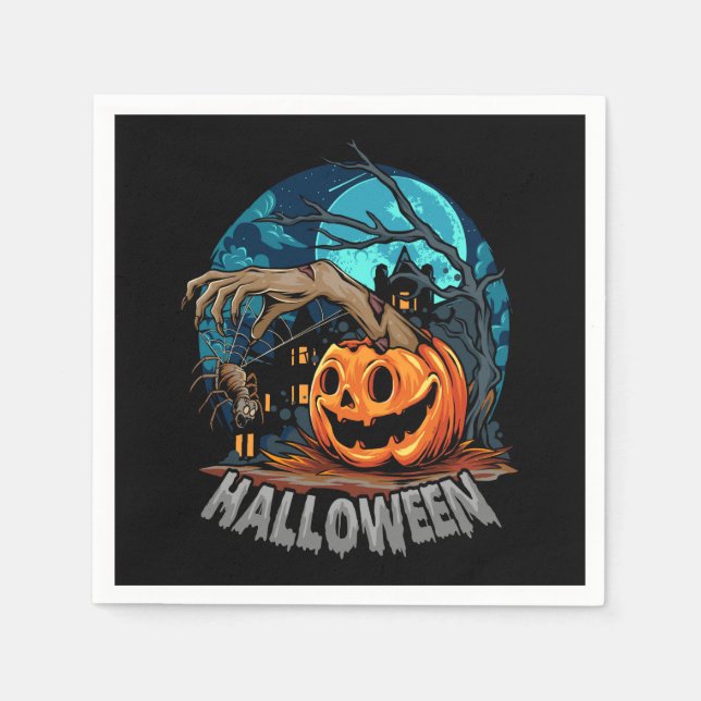 Serviette En Papier Naples d'Halloween (Devant)