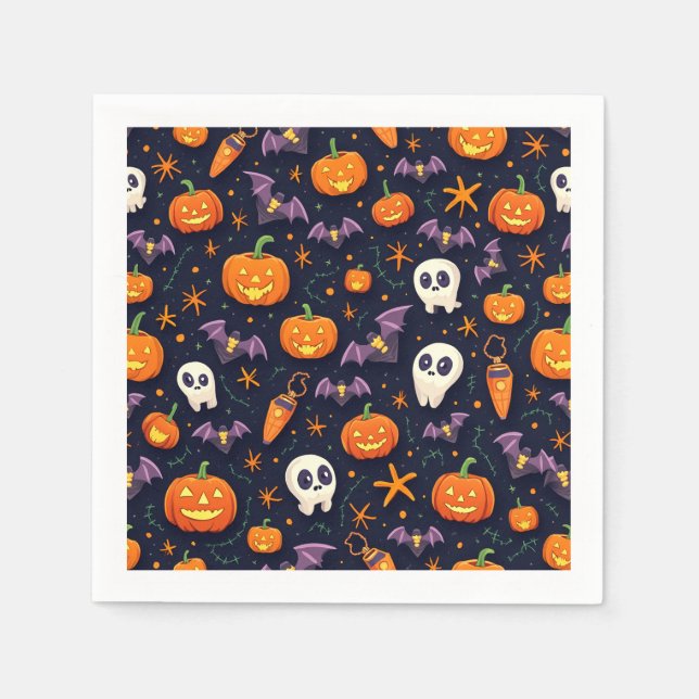 Serviette En Papier Naples d'Halloween (Devant)