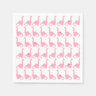 Serviette En Papier Naples dinosaures roses