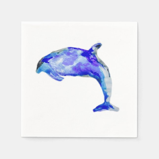 Serviette En Papier Naples Dolphin Bleu (Devant)