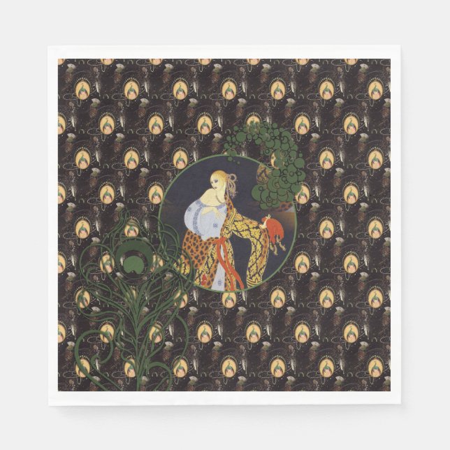 Serviette En Papier Naples en papier art déco pour dames (Devant)