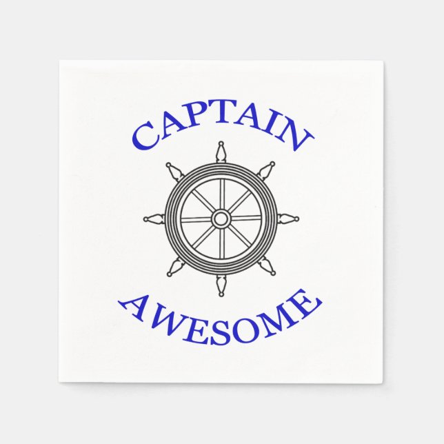 Serviette En Papier Naples en papier "CAPITAINE AWESOME" (Devant)