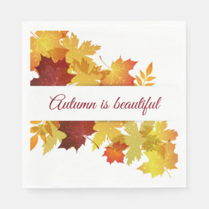 Serviette En Papier Naples en papier de feuilles d'automne