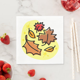 Serviette En Papier Naples en papier de feuilles d'automne