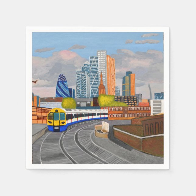 Serviette En Papier Naples en papier de Londres (Devant)