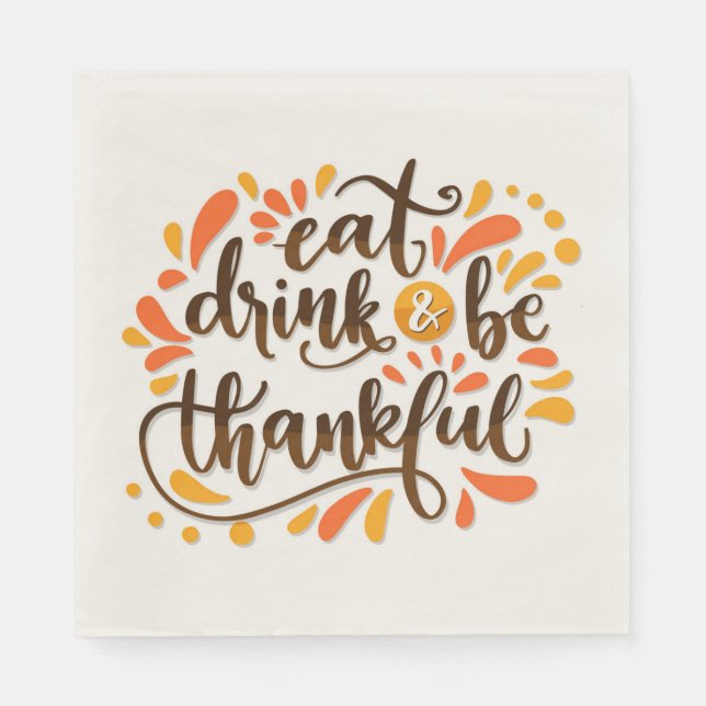 Serviette En Papier Naples en papier de Noël de Thanksgiving (Devant)