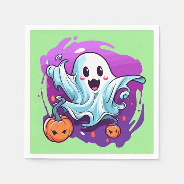 Serviette En Papier Naples en papier d'Halloween (Devant)