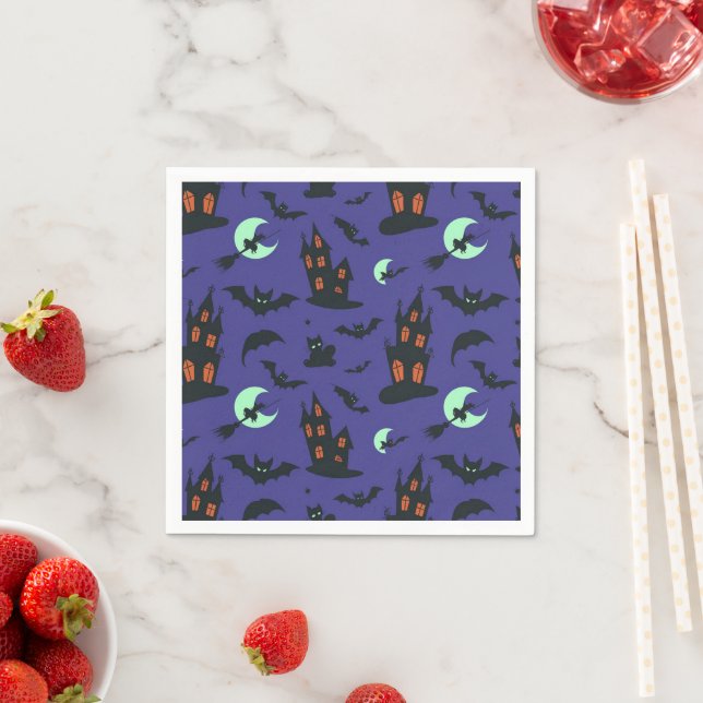 Serviette En Papier Naples en papier d'Halloween (En situation)