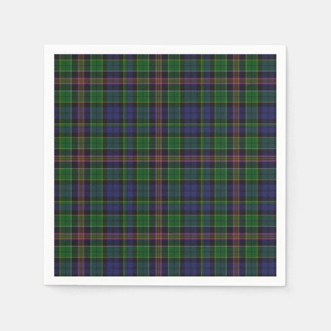 Serviette En Papier Naples en papier tartan Allison (Devant)