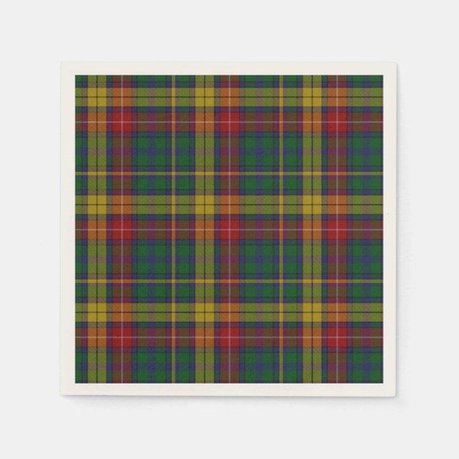 Serviette En Papier Naples en papier tartan Buchanan (Devant)