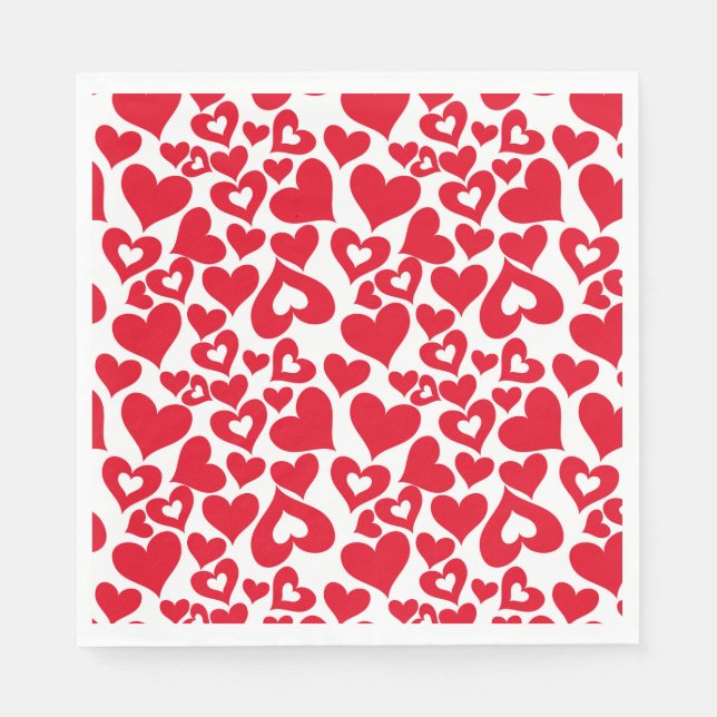 Serviette En Papier Naples en papier Valentine Hearts (Devant)