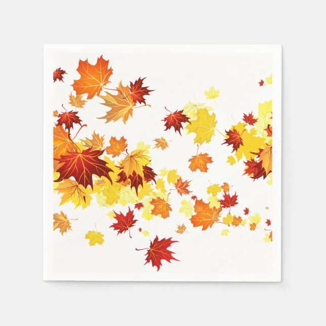 Serviette En Papier Naples Feuilles d'automne (Devant)