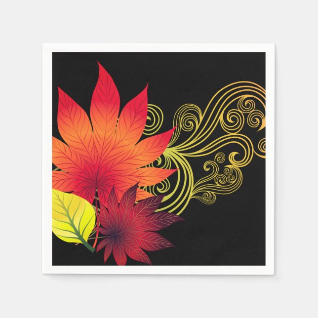 Serviette En Papier Naples Feuilles d'automne (Devant)