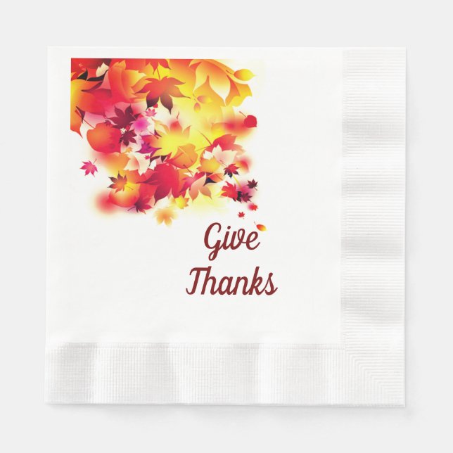 Serviette En Papier Naples Feuilles d'automne (Devant)