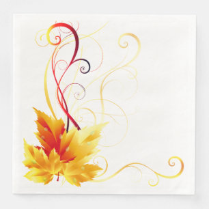 Serviette En Papier Naples Feuilles d'automne