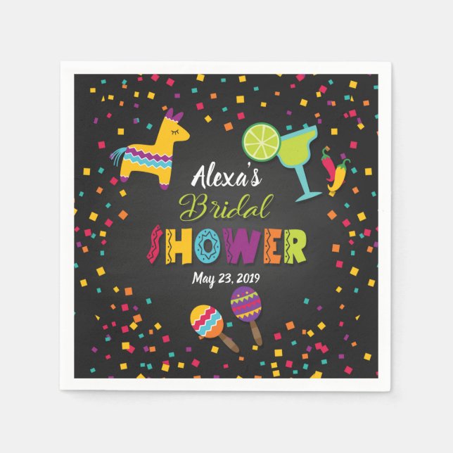 Serviette En Papier Naples Fiesta Fête des mariées (Devant)