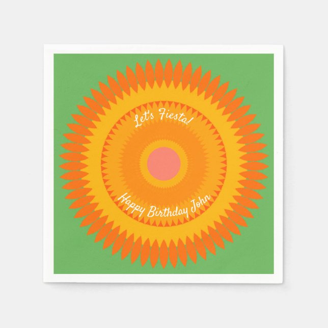 Serviette En Papier Naples Fiesta Orange Sun Kaleidoscope (Devant)