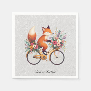 Serviette En Papier Naples Floral Bicycle Fox