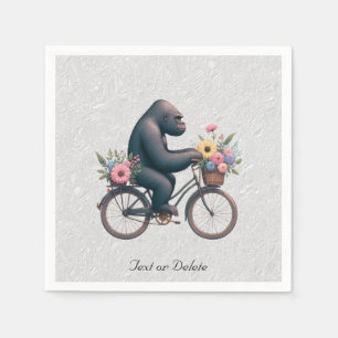 Serviette En Papier Naples Floral Bicycle Gorilla