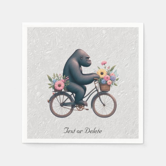 Serviette En Papier Naples Floral Bicycle Gorilla (Devant)