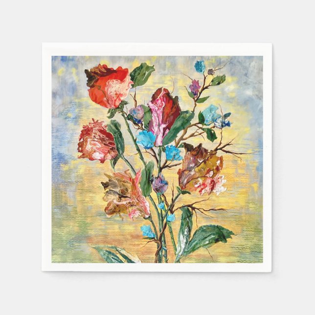 Serviette En Papier Naples Floral Party (Devant)