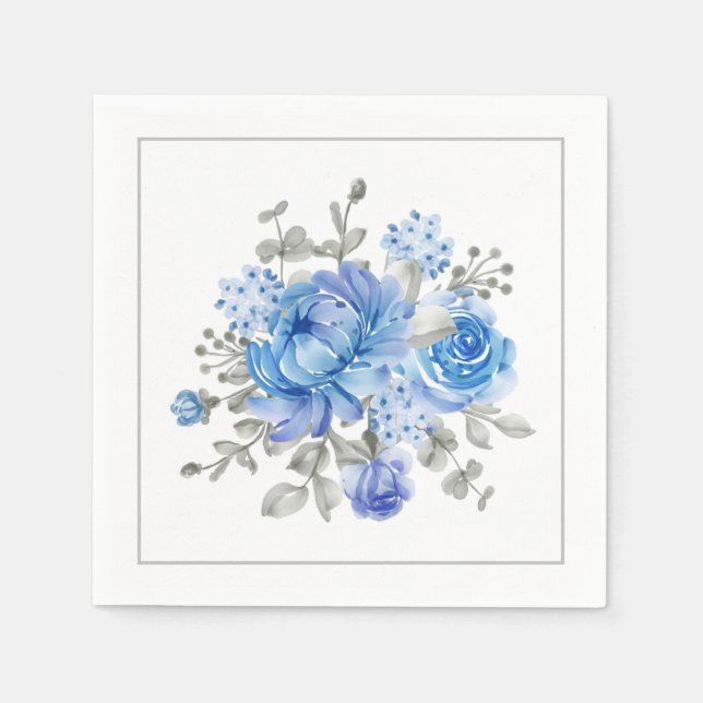 Serviette En Papier Naples florales (Devant)