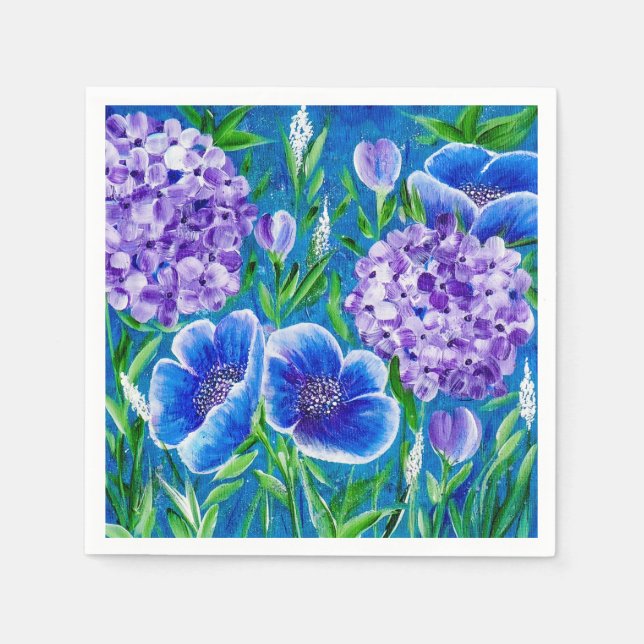 Serviette En Papier Naples florales Bellisima Hydrangea (Devant)
