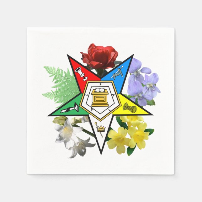 Serviette En Papier Naples florales de l'Etoile orientale (Devant)