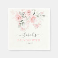 Naples florales de papillon rose