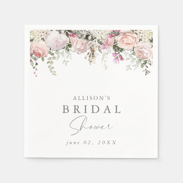 Serviette En Papier Naples florales de printemps (Devant)