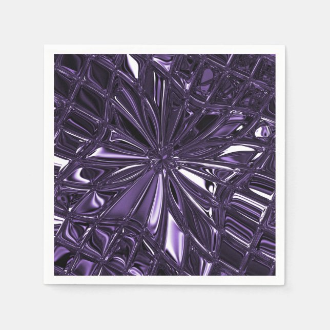 Serviette En Papier Naples florales violettes (Devant)