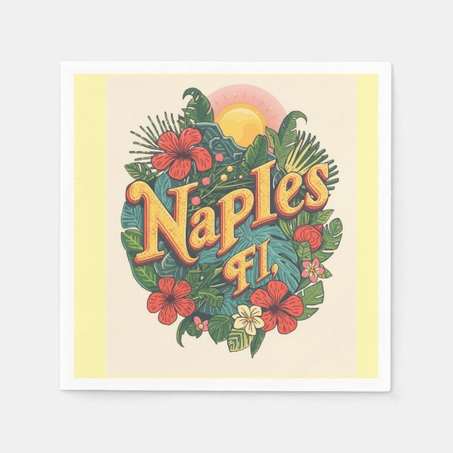 Serviette En Papier Naples florida rêvant  (Devant)