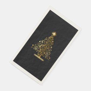 Serviette En Papier Naples Gold Christmas Tree