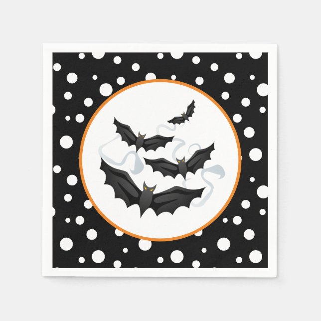 Serviette En Papier Naples Halloween Bats Papier (Devant)