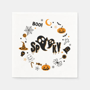 Serviette En Papier Naples Halloween Éffrayant Ghost 3 Ply