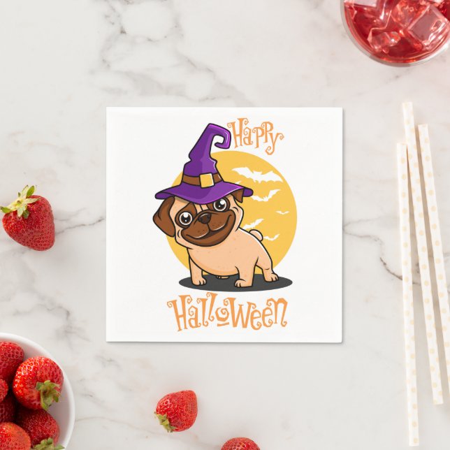 Serviette En Papier Naples Halloween Puggy Papier (En situation)