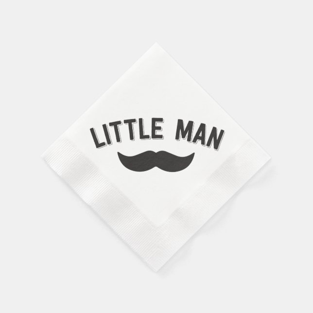 Serviette En Papier Naples Little Man Mustache Party (Coin)