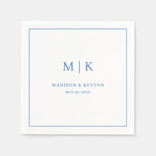 Serviette En Papier Naples Mariage bleu