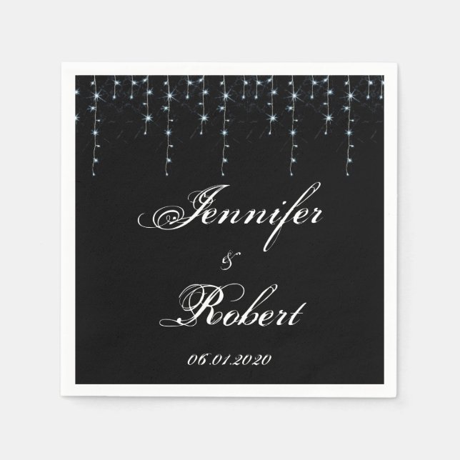 Serviette En Papier Naples Mariage du vignoble de minuit (Devant)