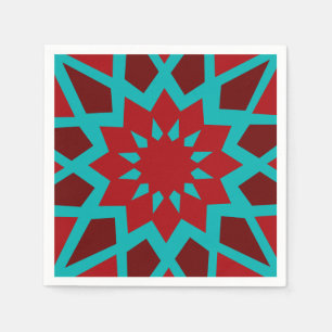 Serviette En Papier Naples Marocaines En Papier Turquoise Et Rouge