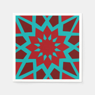 Serviette En Papier Naples Marocaines En Papier Turquoise Et Rouge