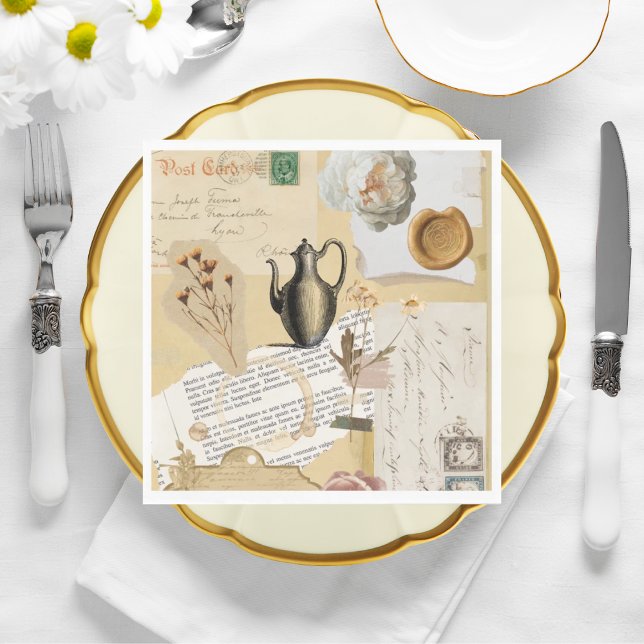 Serviette En Papier Naples papier journal vintage (Créateur téléchargé)