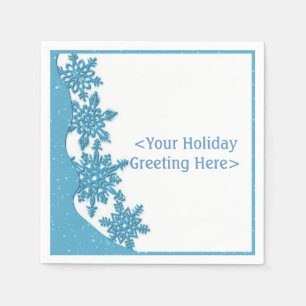 Serviette En Papier Naples personnalisées Ice Blue Christmas Snowflake